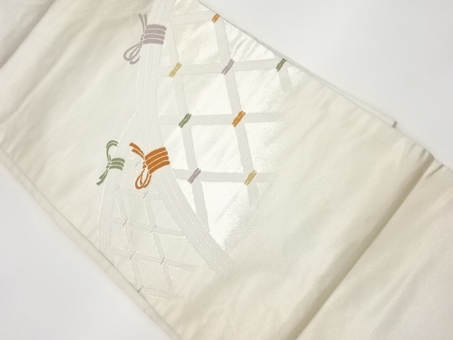 リサイクル　蛇籠模様織出し名古屋帯